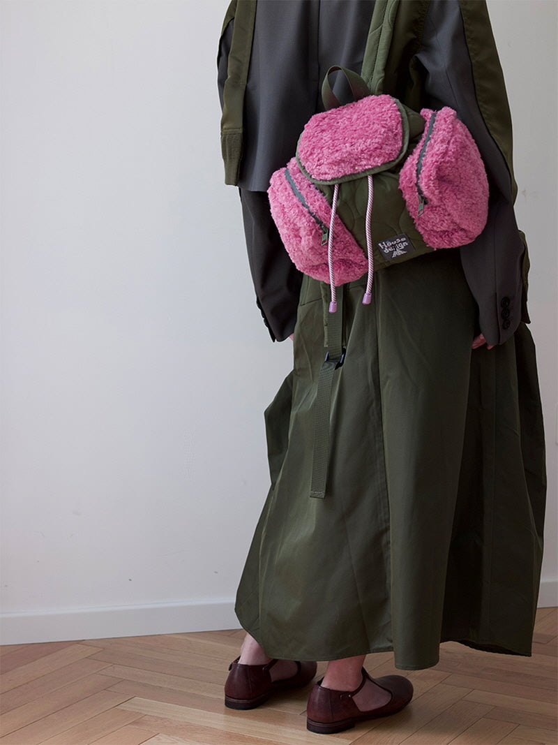 Colorblock Fur Backpack