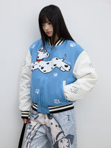 Blue & White Dalmatian Varsity Jacket