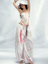 Pink Graphic Wide Pants