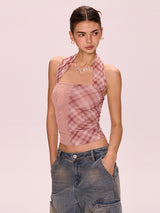 Split Check Halter Top