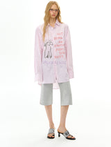 Graphic Stripe Oversized Shirt