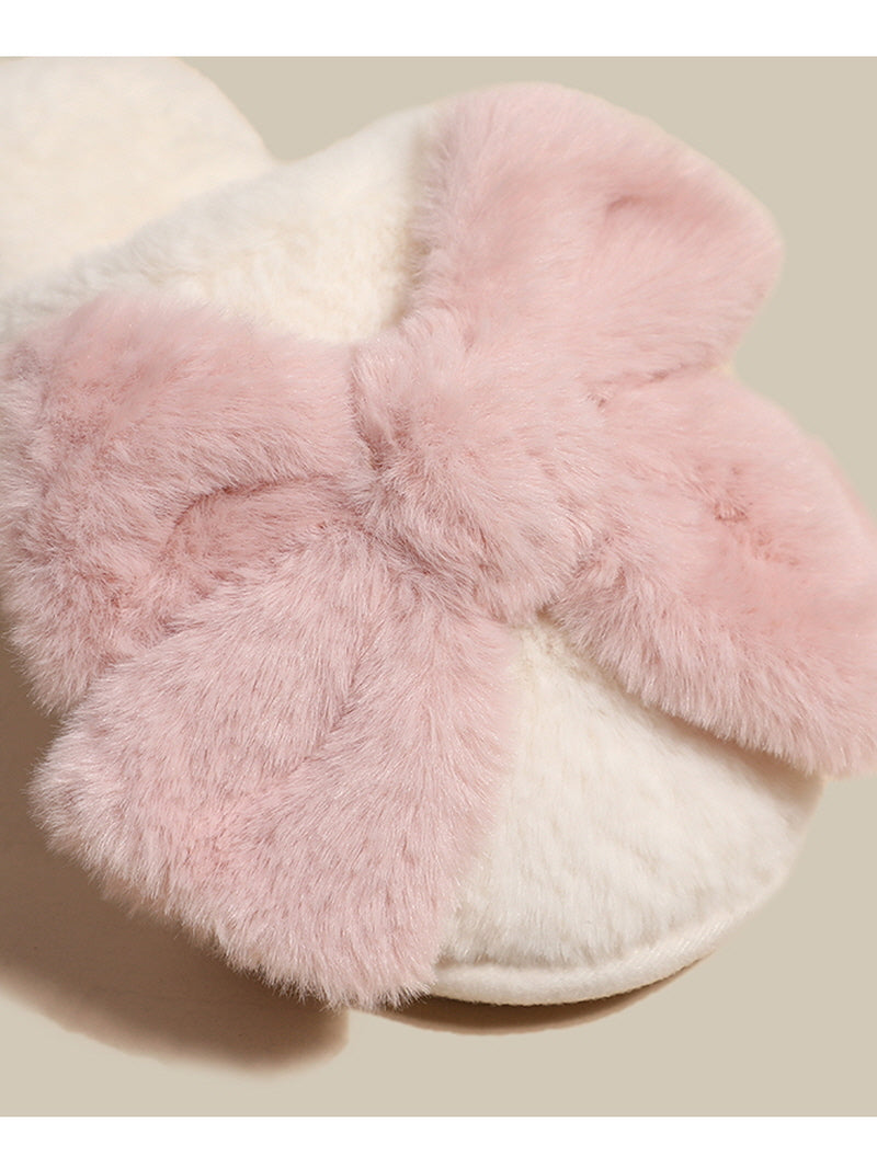Pink Ribbon Puff Slippers