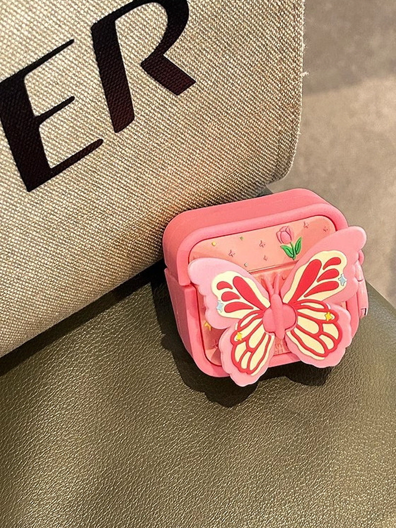 Pink Butterfly AirPods Case
