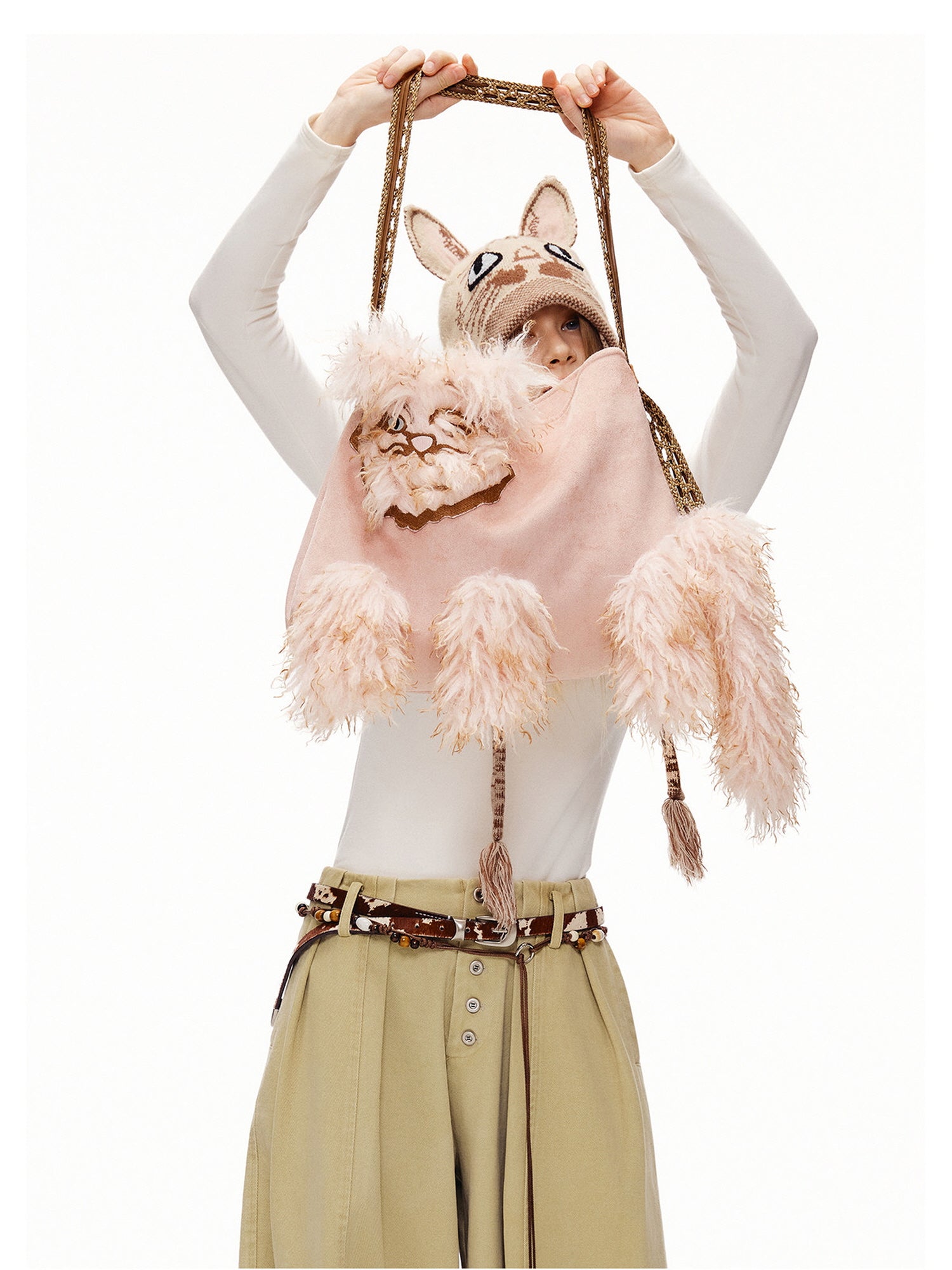 3D Cat Fur Shoulder Bag
