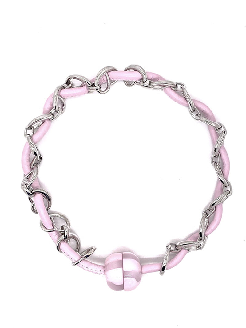 Bold Pink Chain Choker