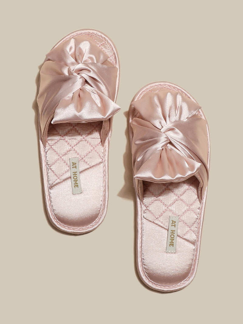 Pink Silk Ribbon Slippers