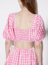 Gingham Backless Dress