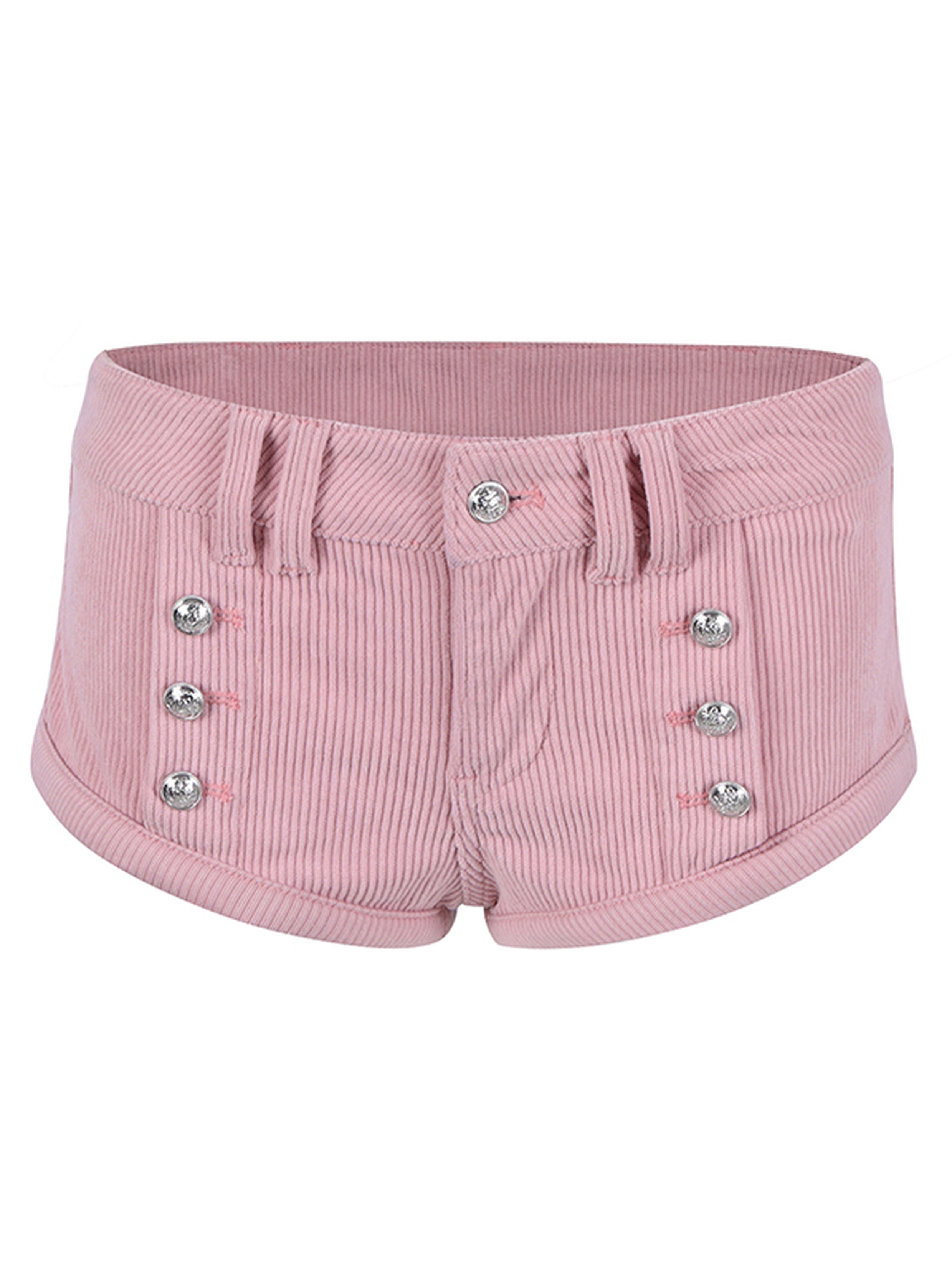 Corduroy Button Hot Pants