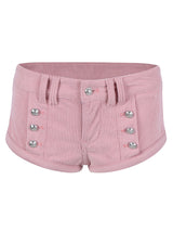 Corduroy Button Hot Pants
