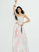 Pink Graphic Wide Pants