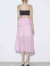Peplum Sheer Midi Skirt