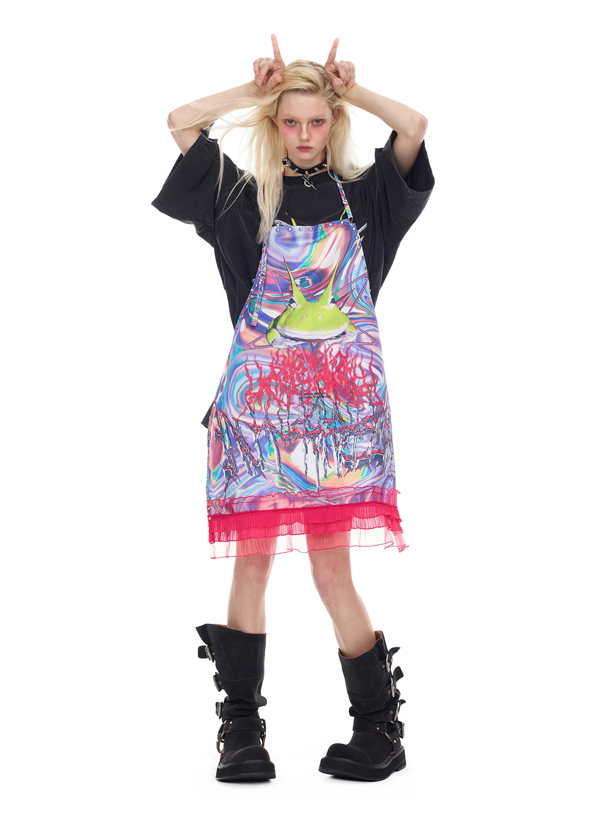 Gradient Apron Skirt