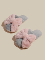Pink Ribbon Puff Slippers