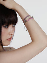 Pink Charm Layered Bracelet Set