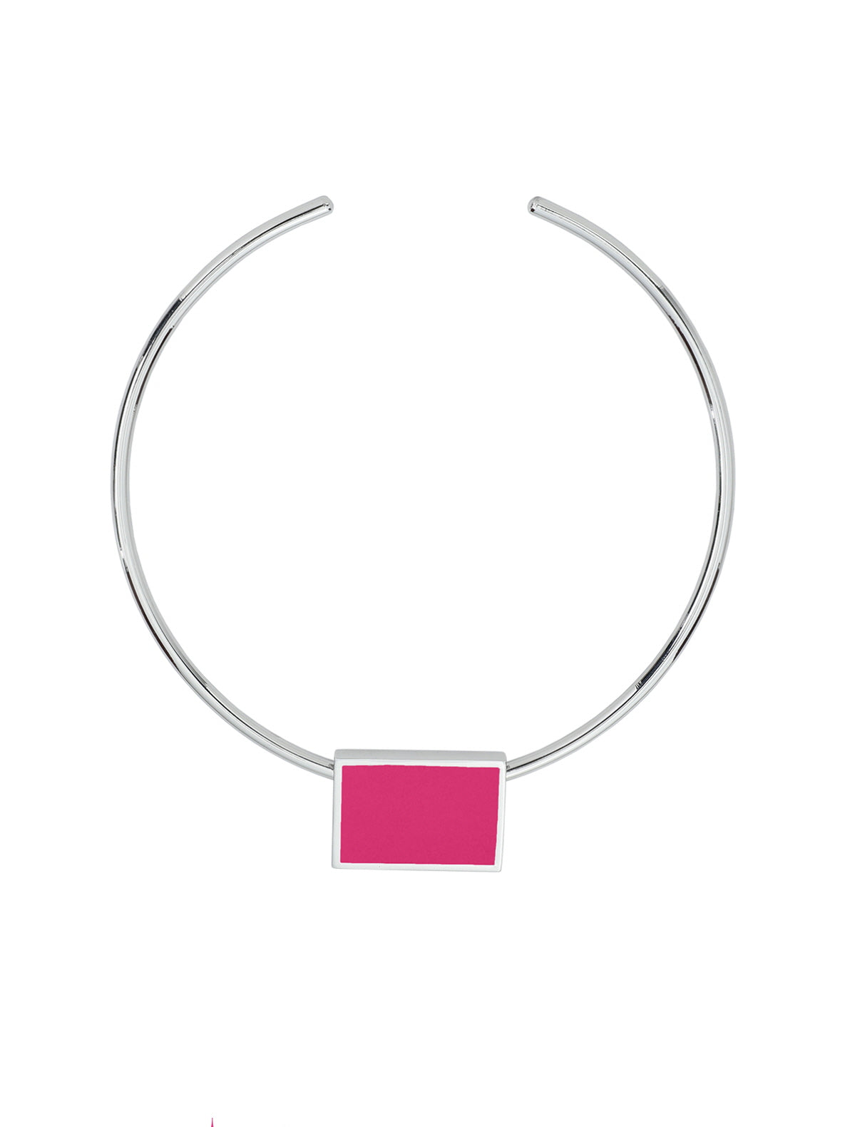 Pink Square Pendant Choker