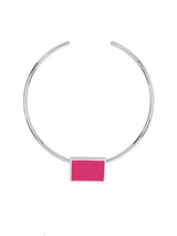 Pink Square Pendant Choker