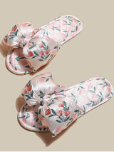 Floral Ribbon Quilted Slippers