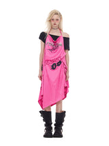 Pink Drape Long Dress