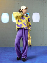 Yellow & Purple Cherry Knit Set