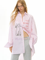 Graphic Stripe Oversized Shirt