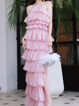 Tiered Chiffon Maxi Dress