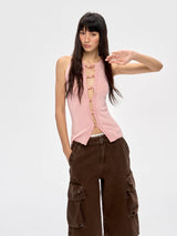 Ring Buckle Ribbed Tank