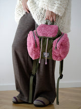 Colorblock Fur Backpack