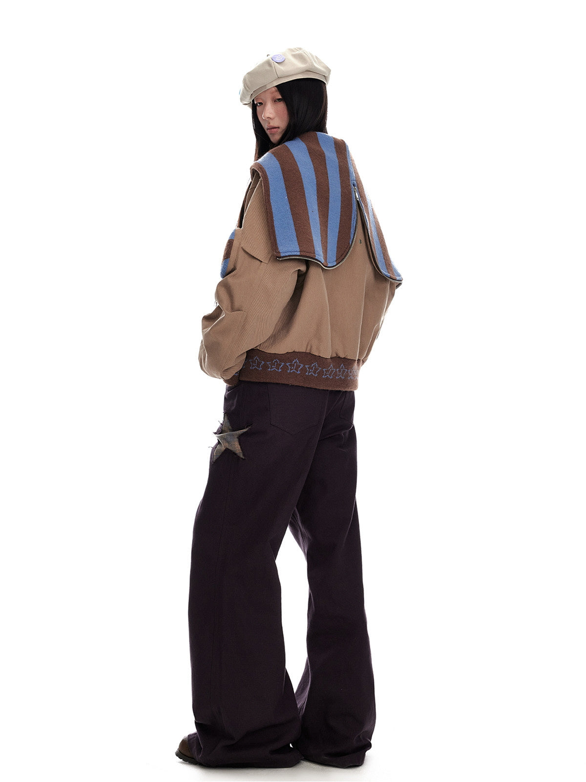 Two-Tone Sailor Collar Blouson