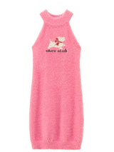 Rose Pink Fitted Sleeveless Knit Dress