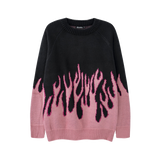 Pink Flame Oversized Sweater