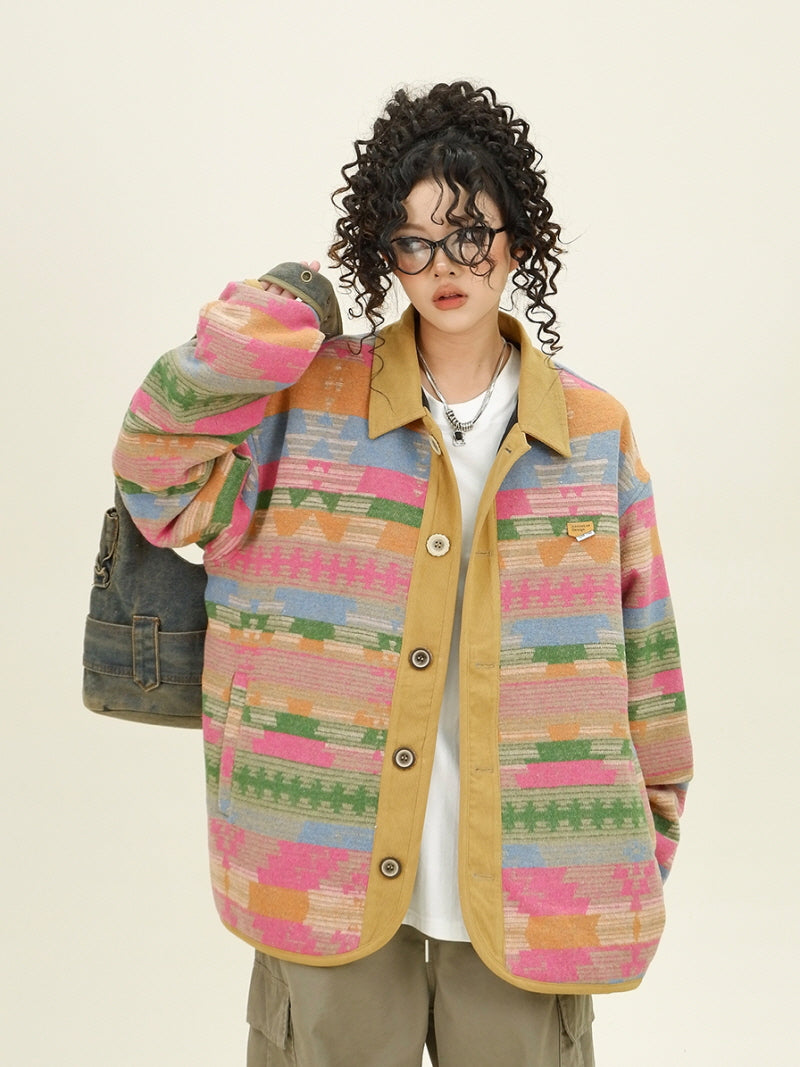 Colorful Ethnic Shirt Jacket