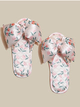 Floral Ribbon Quilted Slippers