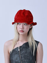 Red Velvet Frill Bucket Hat
