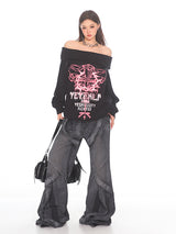 Pink Embrace Off-Shoulder Sweater
