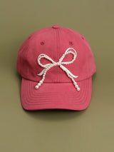 Pearl Ribbon Pink Cap
