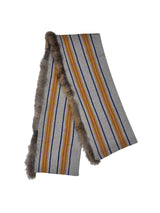 Fur-Trimmed Stripe Muffler