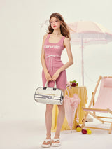 Pink Ribbed Mini Dress