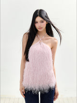 Feather Ombre Halter Top