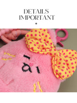 Pink Bunny Plush Keychain