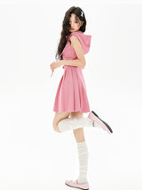 Pink Hooded Mini Dress