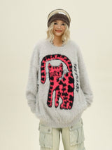Pink Cat Knit Sweater