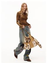 3D Cat Fur Shoulder Bag