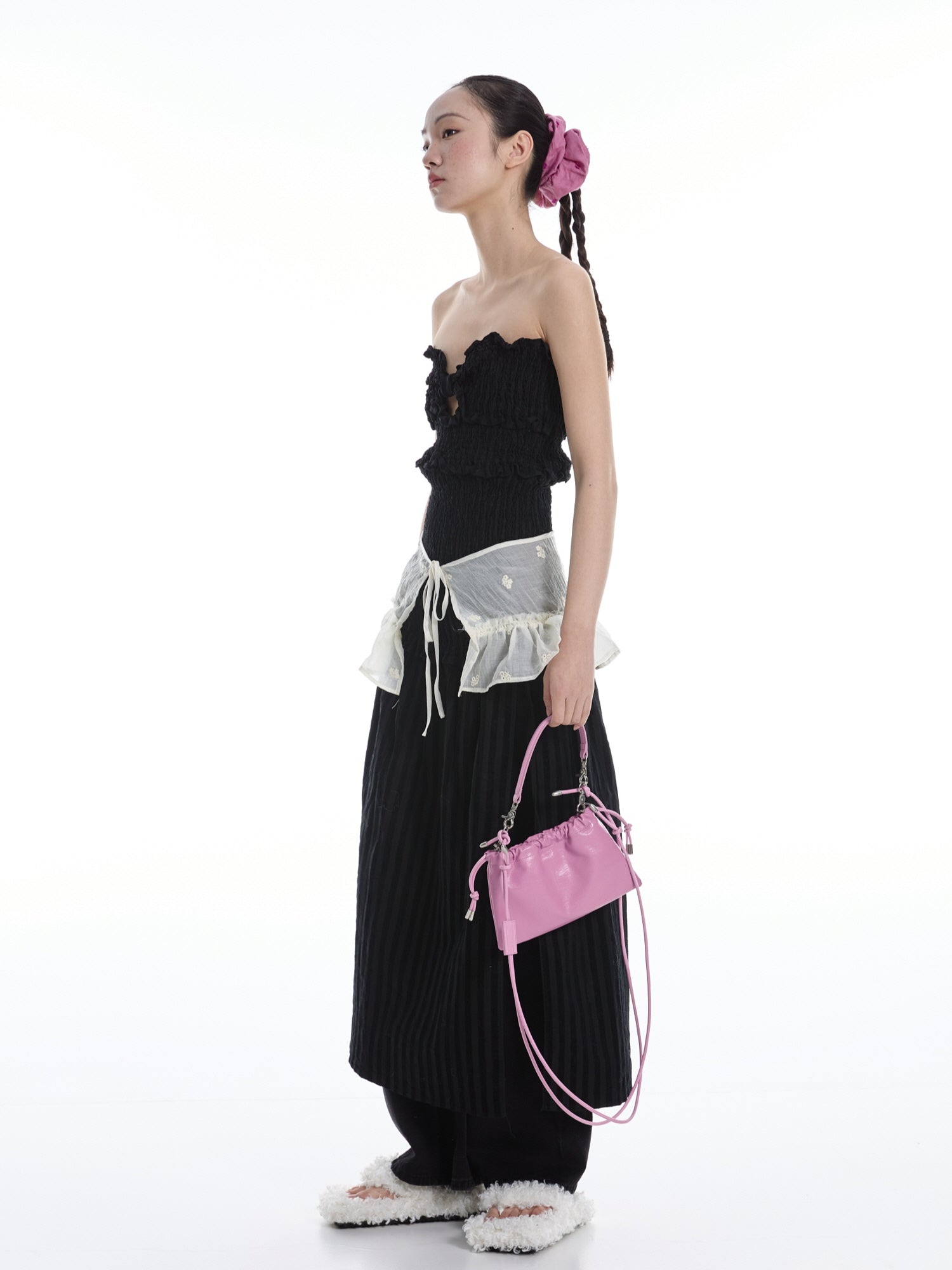 Orchid Pink Drawstring Bucket Bag