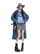 Sky Blue Horse Graphic Sleeveless Knit Top