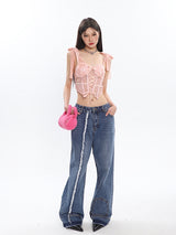 Romantic Pink Corset Top