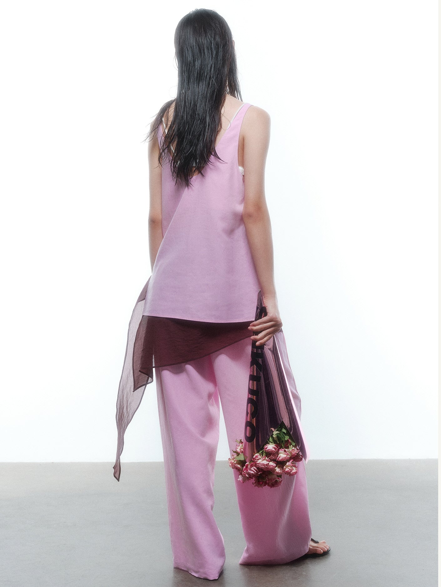 Pink Layered Loungewear - Vest / Pants / Skirt