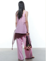 Pink Layered Loungewear - Vest / Pants / Skirt