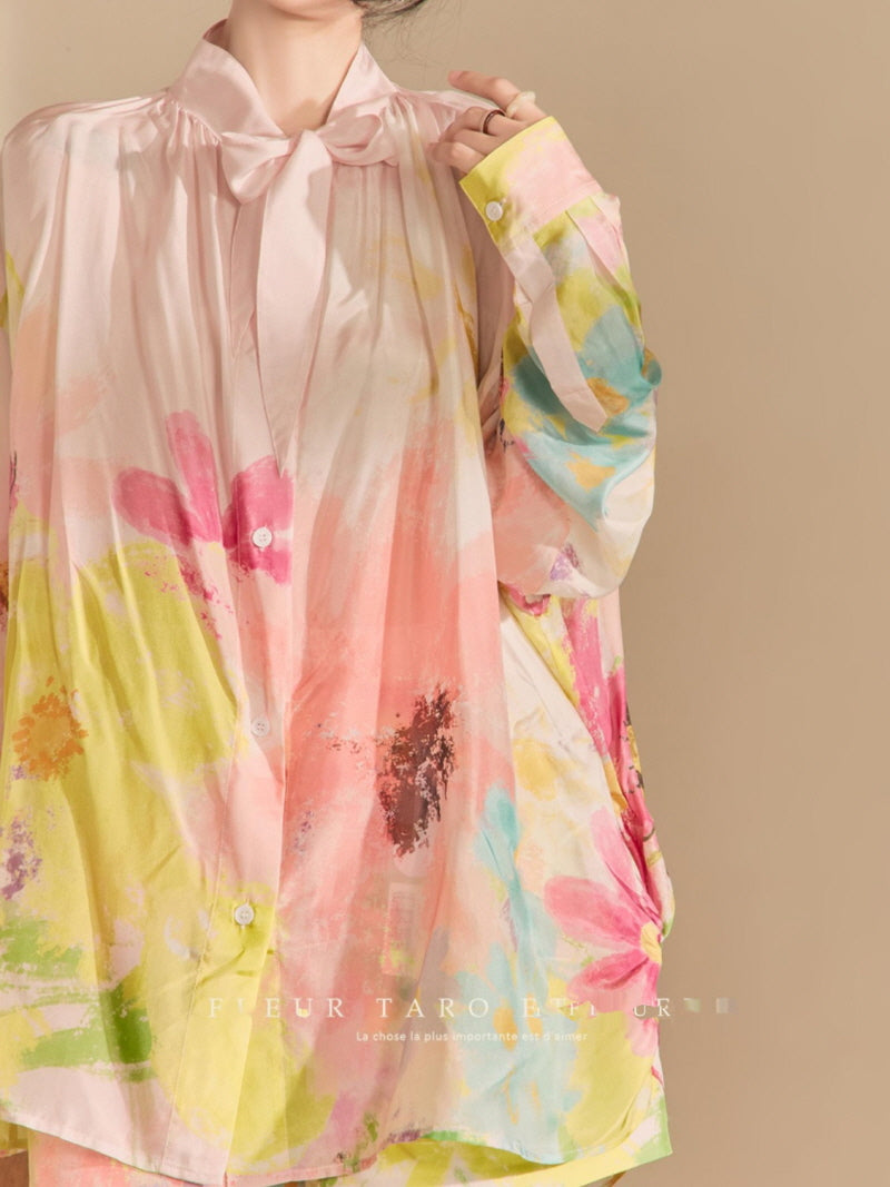 Floral Blouse & Shorts Set