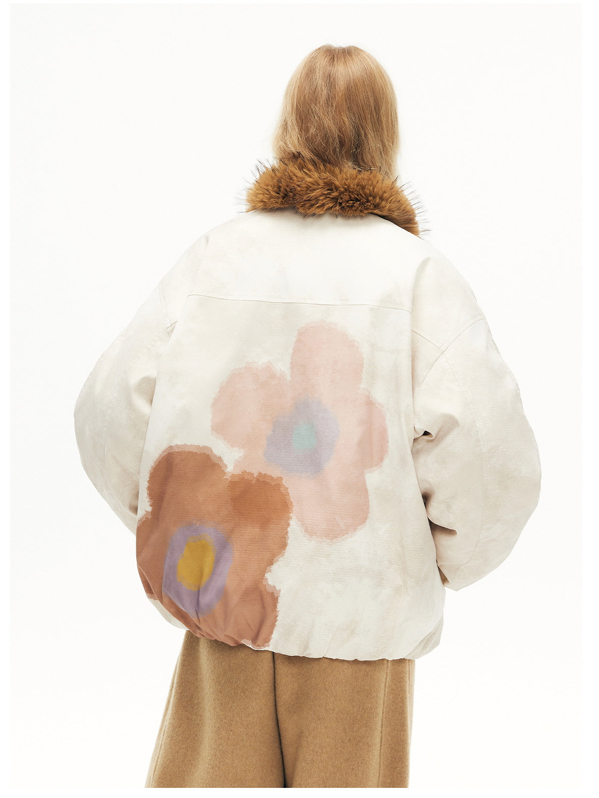 Ivory Cat Washed Oversized Jumper