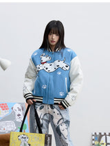 Blue & White Dalmatian Varsity Jacket